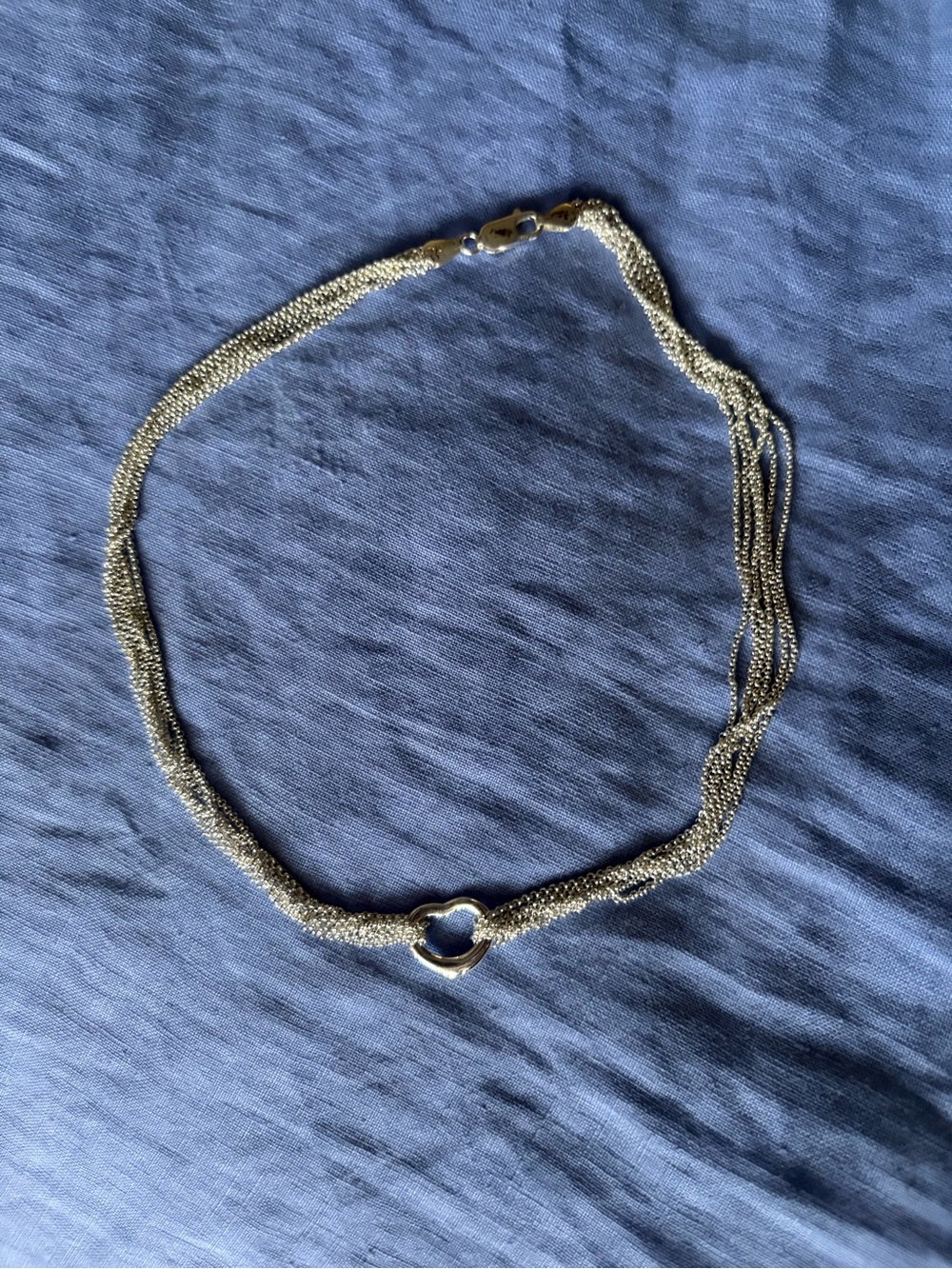 Sterling Silver Multi-Strand Heart Necklace